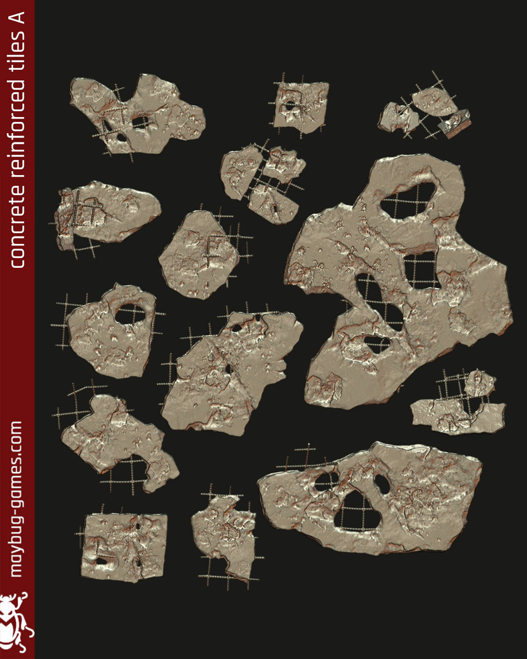 bits Urban Wasteland Concrete Tiles Reinforced A bits
